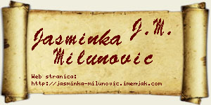 Jasminka Milunović vizit kartica
